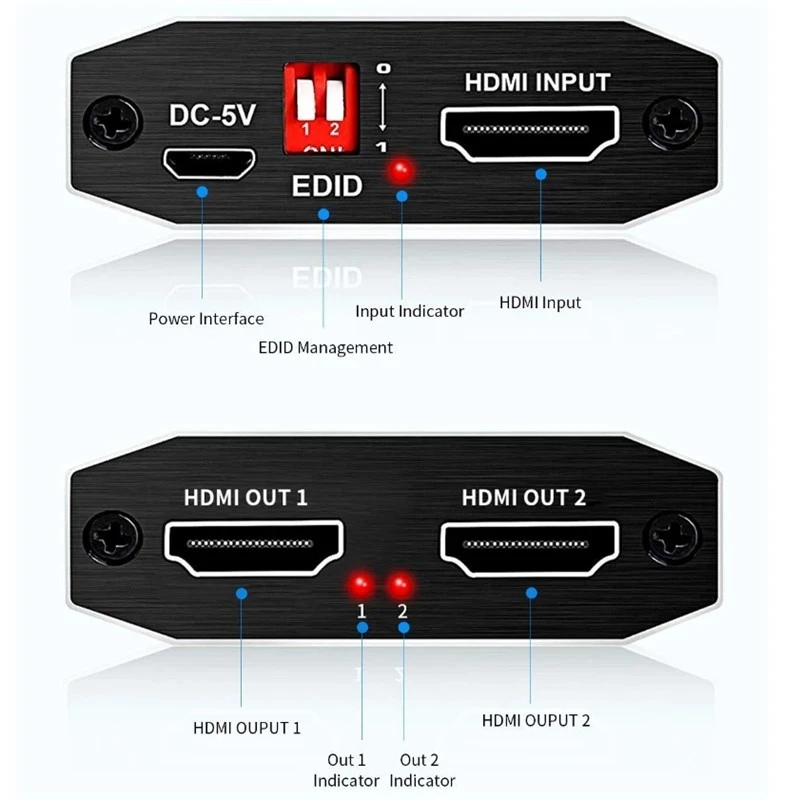 Splitter HDMI 1 In 2 Out 4K@60Hz: Duplica Il Segnale Su Due Schermi Con HDR E 3D - 3