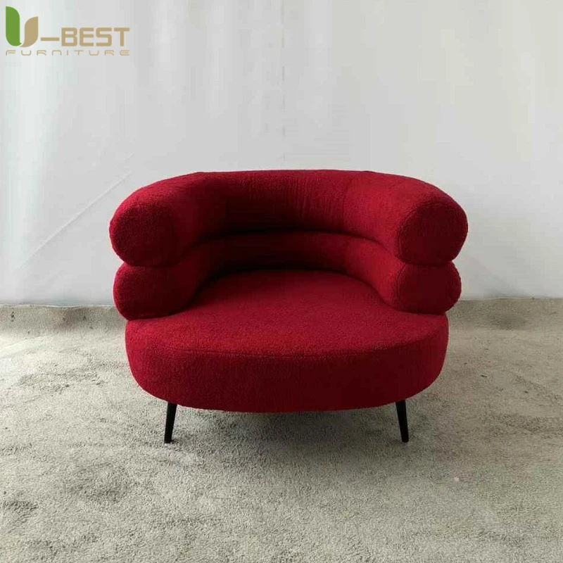 U-best Hotel  Residential Lounge Chair Modern Fabric Revolving Lounge Seat for Coffee Shop, Lobby & Home Office