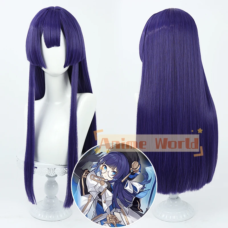 

New Honkai Star Rail Pela Cosplay Wig Pelageya Sergeyevna 65cm Long Straight Blue Purple Heat Resistant Synthetic Hair Wigs