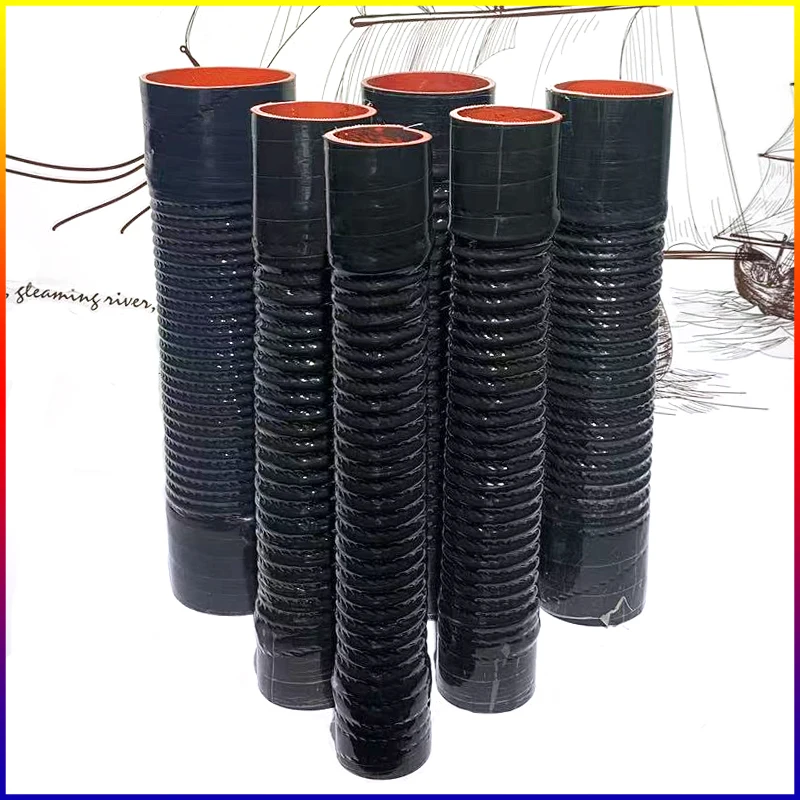 Black Length 500mm Car Silicone Hose ID30-100mm  Air Intake Pipe Radiator Tube High Pressure Temper  Atureauto Silicone Tube