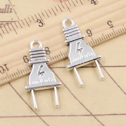 10pcs Charms Electric Plug 32x16mm Tibetan Silver Color Pendants Antique Jewelry Making DIY Handmade Craft