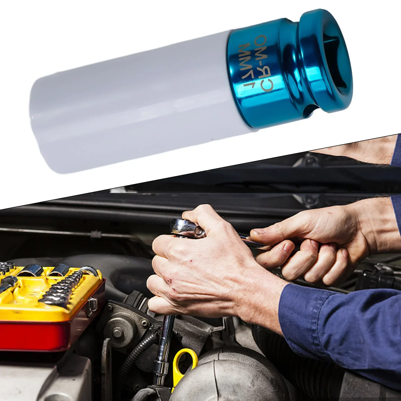 17/19/21mm Tire Hex Socket Colorful Sleeve Tire Protection Sleeve Deep Impact Nut Sockets 1/2 Inch Steam Socket Tool Box