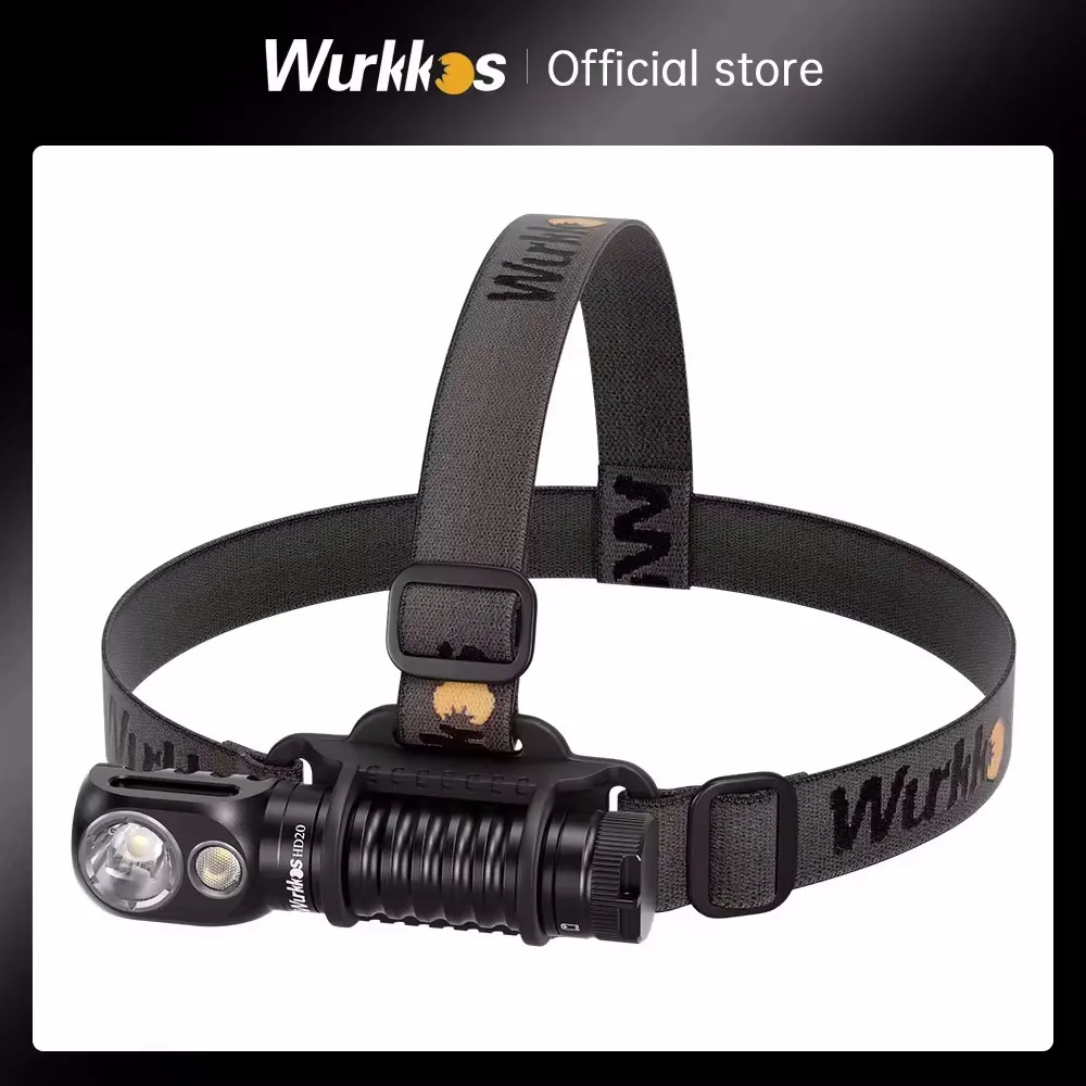 Wurkkos HD20 Headlamp Rechargeable 21700 Headlight 2000lm Dual LED LH351D XPL USB Reverse Charge Magnetic Tail Work Camp Light