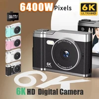 Xiaomi-cámara Digital HD 6k, pantalla Ips de 6400W y 2,4 pulgadas con luz de relleno, cámara de vídeo con Zoom 8x, cámara Selfie portátil Ccd para estudiantes