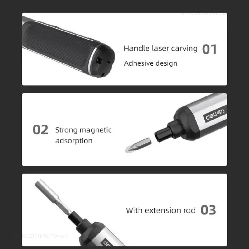 New Xiaomi Deli 3-Speed Large Torque Cordless Electric Screwdriver 2000mAh Battery Drill 4V Power Tool Set Home Power Tools Kit