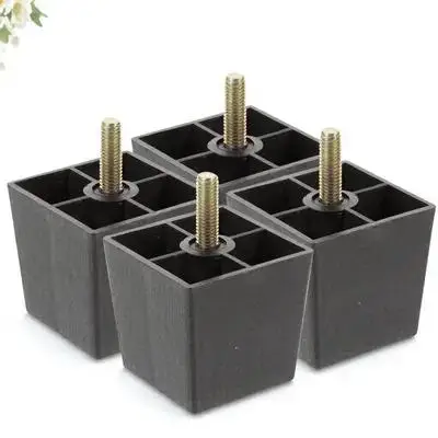 

4 Pcs Furniture Couch Risers Replacement Legs Sofa Feet Cabinet Black for Dresser