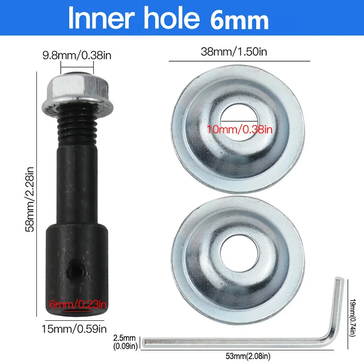 10 mm Spindeladapter zum Schleifen und Polieren, 5 mm/6 mm/8 mm/10 mm/12 mm/14 mm/16 mm Schaftmotor, Tischschleifer – Detail 14