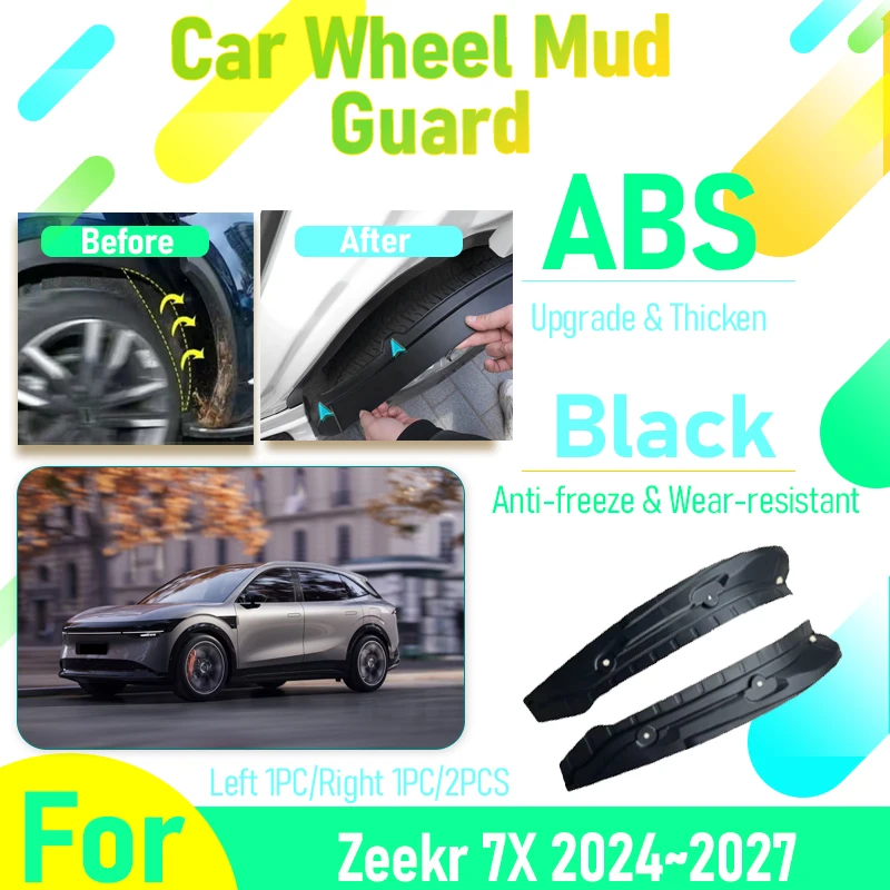 

Car Mudguard For Zeekr 7X CX1E 2024 2025 2026 2027 Antifreeze Left Right Wheel Mud Guard Fender Flap Mudflap ABS Car Accessories