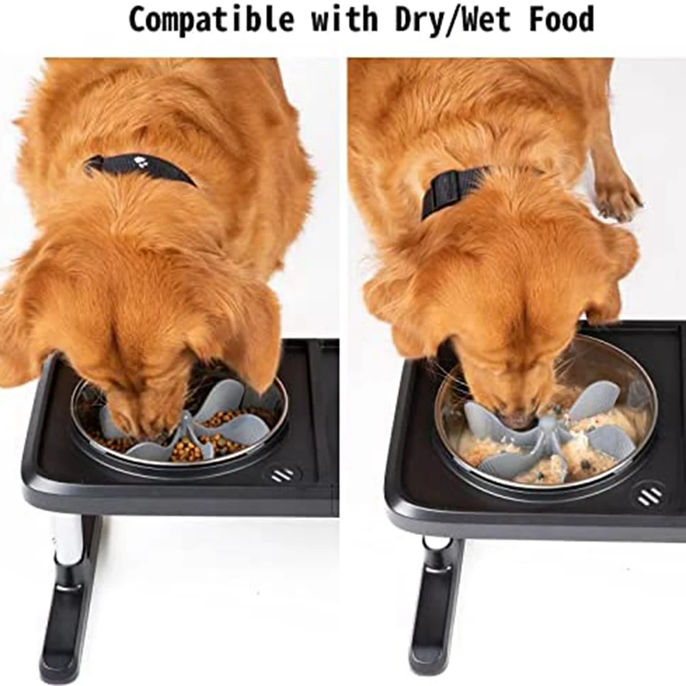 Slow Feeder Dog Bowl Inserts Slow Eater Dog Bowl Suitable for Dogs Compatible with Regular and Elevated Dog Bowls