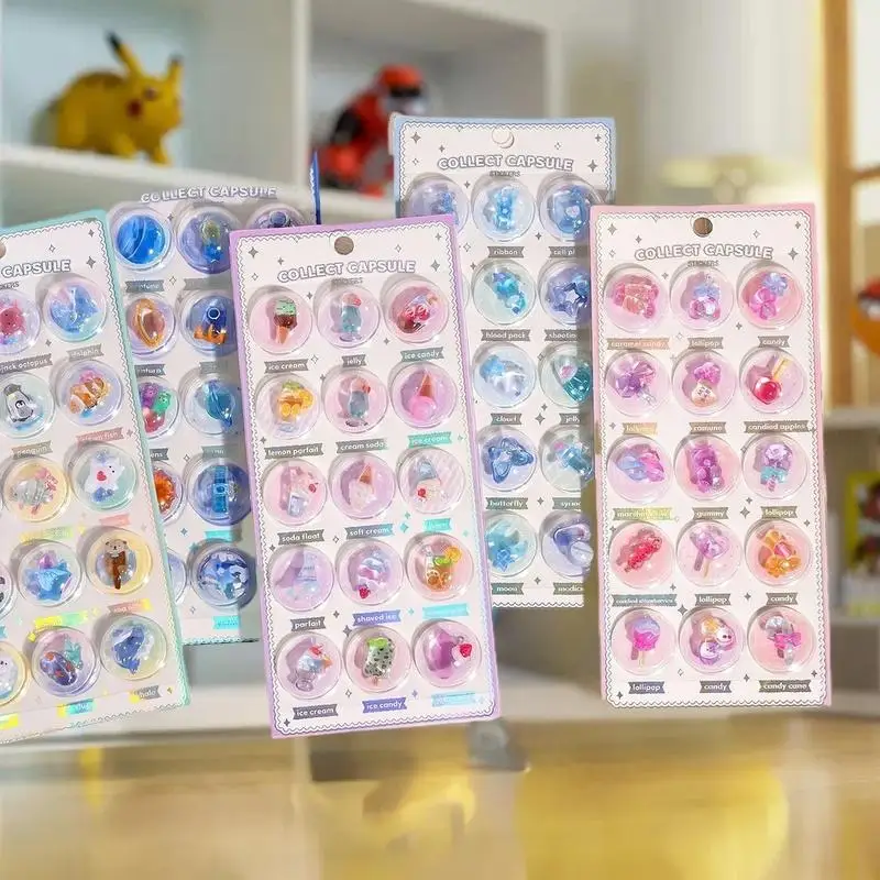 Charmante 3D Planeet Voedsel Cartoon Ronde Embossing Stickers Set 1/3 voor Creatieve Scrapbooking Journal DIY Decoratief Cadeau