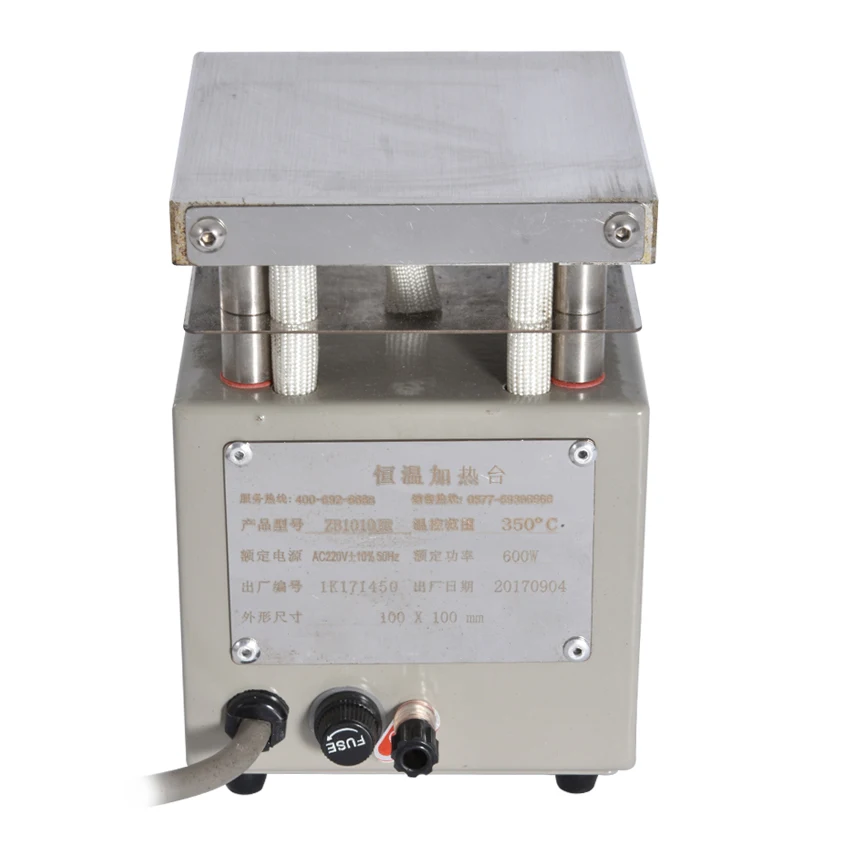 Piattaforma di riscaldamento Pcb con piastra riscaldante a temperatura costante con Display digitale da 100*100mm con tubo di riscaldamento per riscaldamento PCB ZB1010JR
