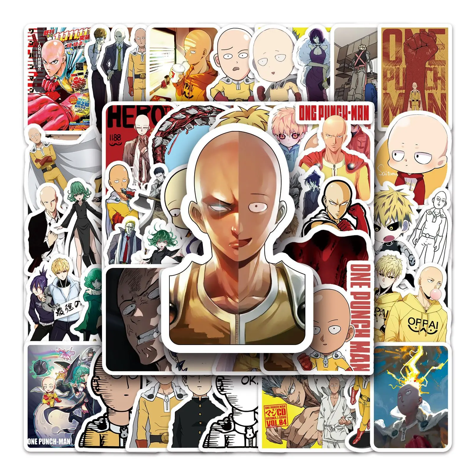 

10/57PCS Cute ONE PUNCH MAN Sticker Graffiti DIY Phone Case Scrapbook Water Cup Laptop Guitar Waterproof Decal Kids Toys Gifts