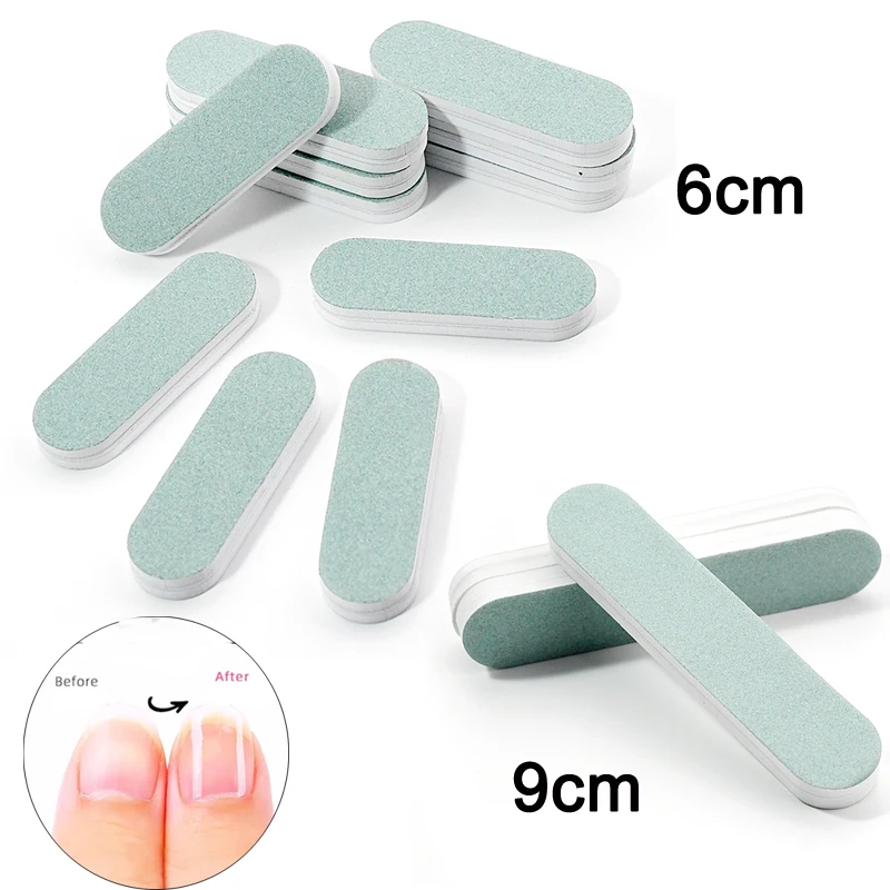 50/100 sztuk/partia bufor do paznokci pasek do polerowania zielony/biały szlifowanie 600/3000 gąbka narzędzia do Manicure zmywalne bloki polerskie do paznokci