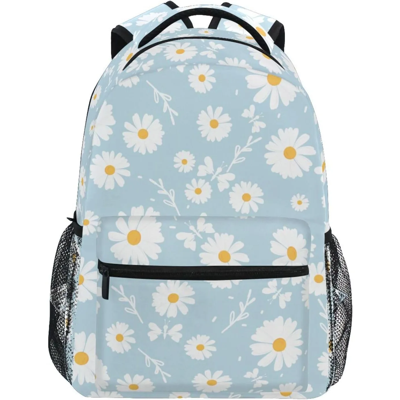 

Детские рюкзаки с синим цветком ромашки для девочек и мальчиков-подростков, сумки для книг, школьная сумка, легкий дорожный рюкзак
