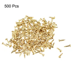 Uxcell 500pcs Mini Tiny Nails Diameter 1.2mm Antique Brass Carbon Steel Small Micro Nail Tack Stud for DIY Decorative Wooden Box