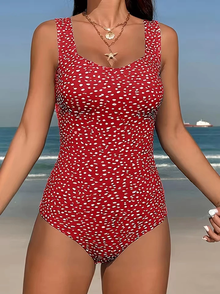 Vzvn Sexy Backless Print One Piece Swimsuit Women Beach Vacation Bikinis 2026 New All Season Fashion Tight One Piece Swimsuit