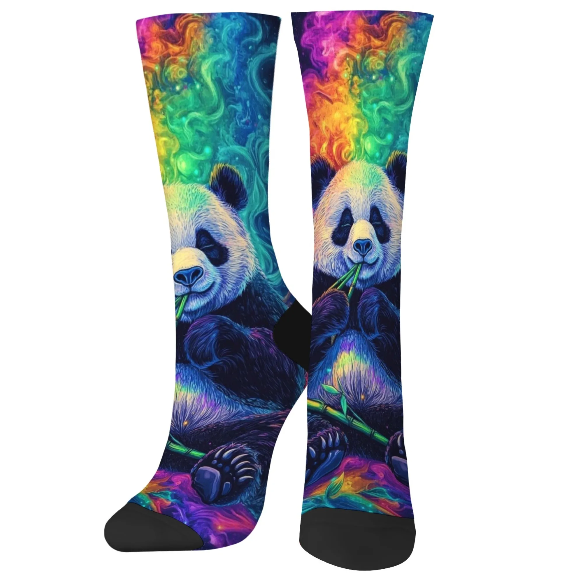 Illustrationen von Pandas im Fantasy-Stil Herrensocken Street Hip-Hop-Stil Lustige Crew-Socken Bequeme warme rutschfeste Socken