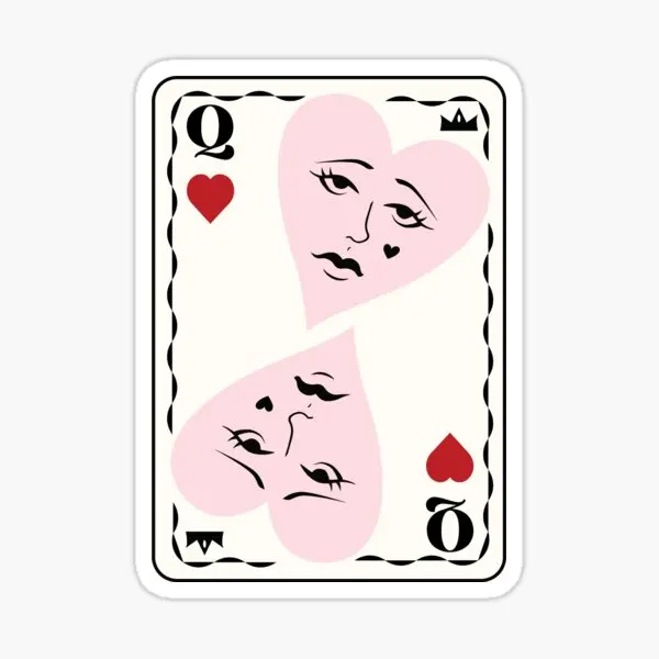 

5 шт., декоративные наклейки «Queen Of Hearts»