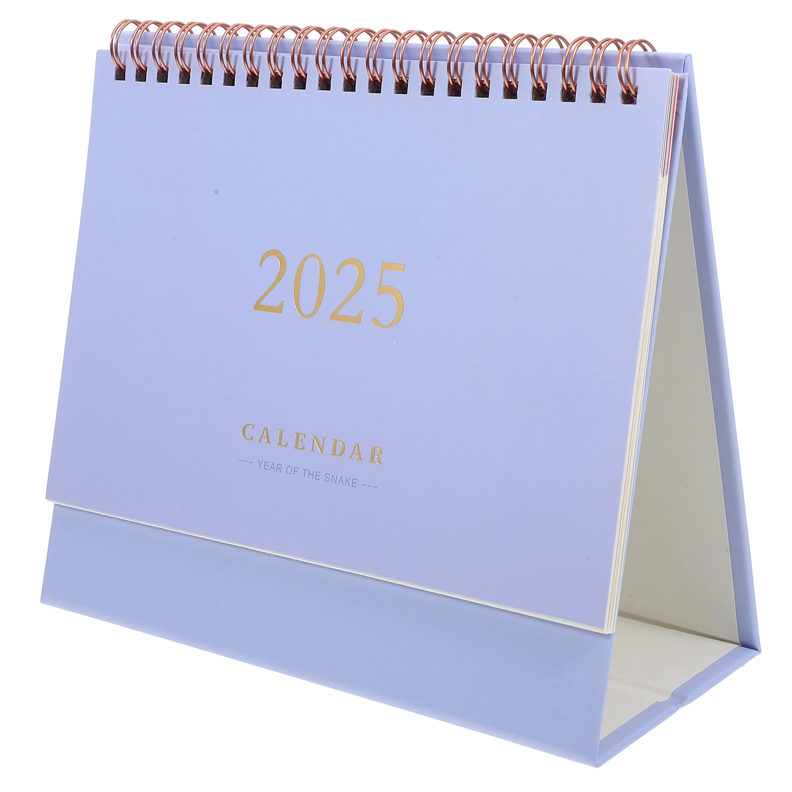 

Gold Stamping Desk Calendar 2025 Minimalist Office Decor Stand Up Table Monthly Planner Thick Paper Metal Binding