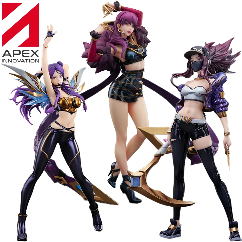 

In Stock Genuine Original APEX League of Legends K/DA Akali & Evelynn & Kaisa Action Anime Figure Dolls Statuette Ornament Gifts