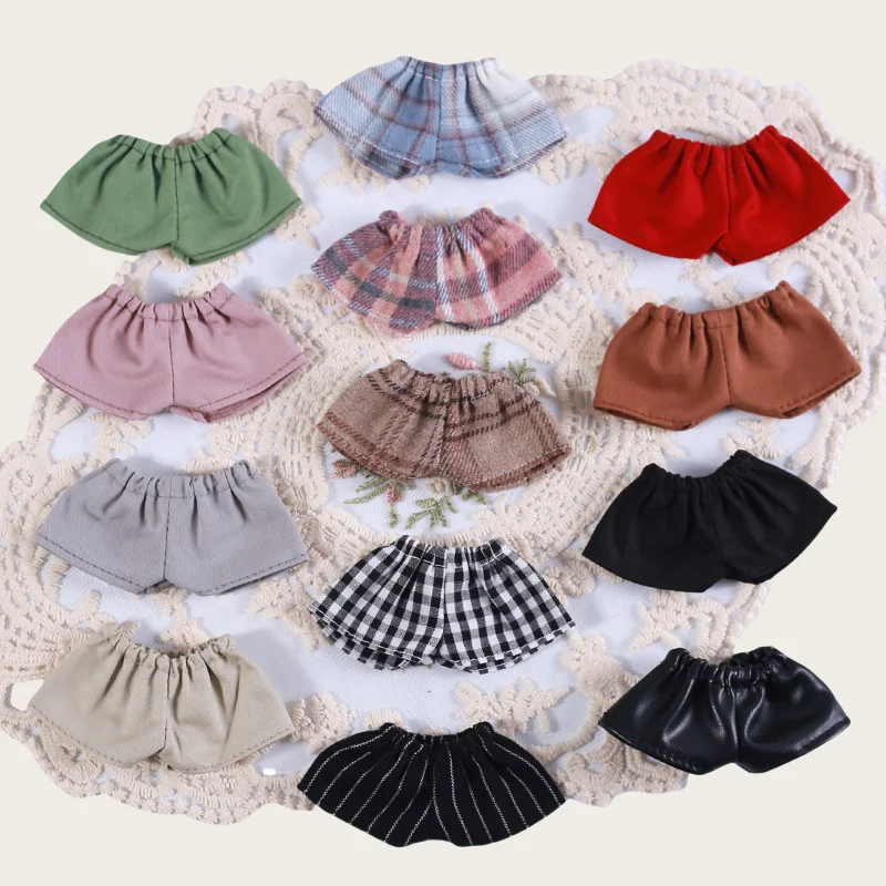

Only Clothes: 10CM Plush Toy Pendant, Lower Body Keychain Doll, Cute Shorts, Blind Box, LABUBU Costume Macaron Series Set