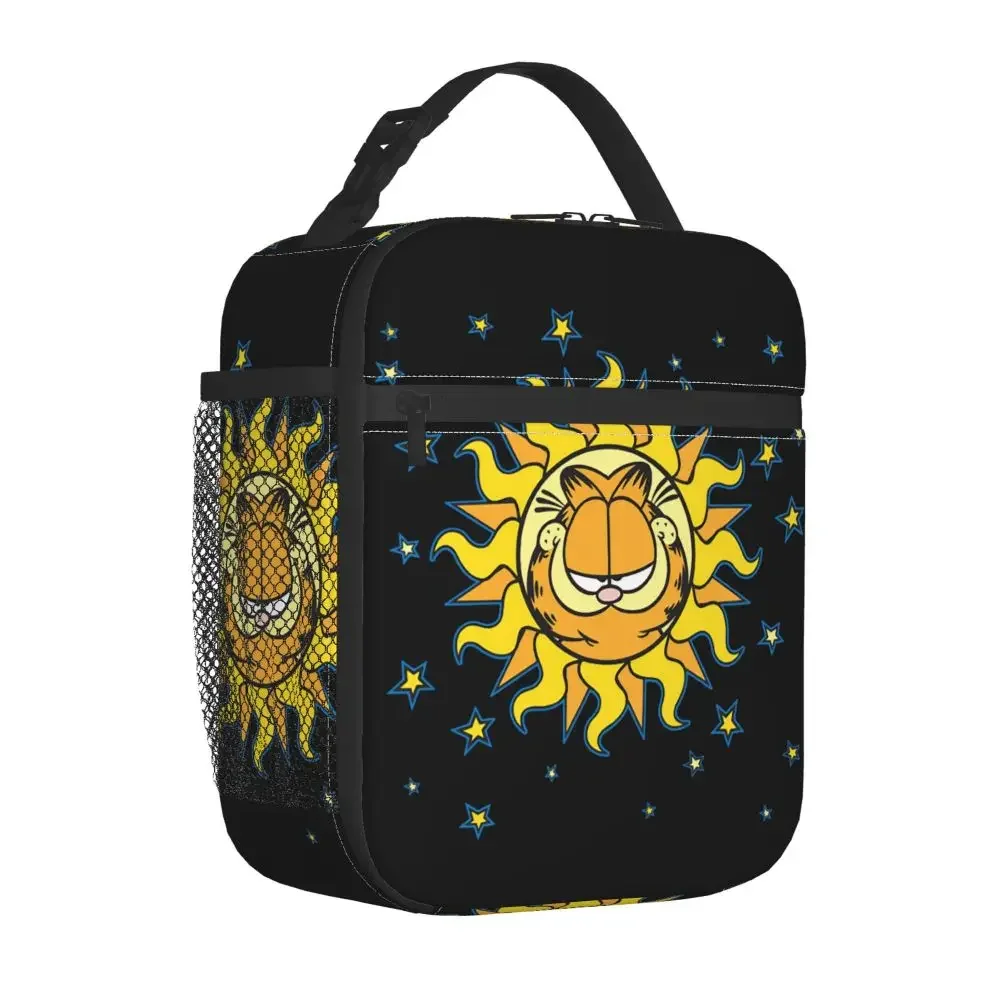 Yellow Celestial Insulated Lunch Bag Thermal Bag Reusable Cat Large Lunch Box Tote Food Storage Bags Office Picnic