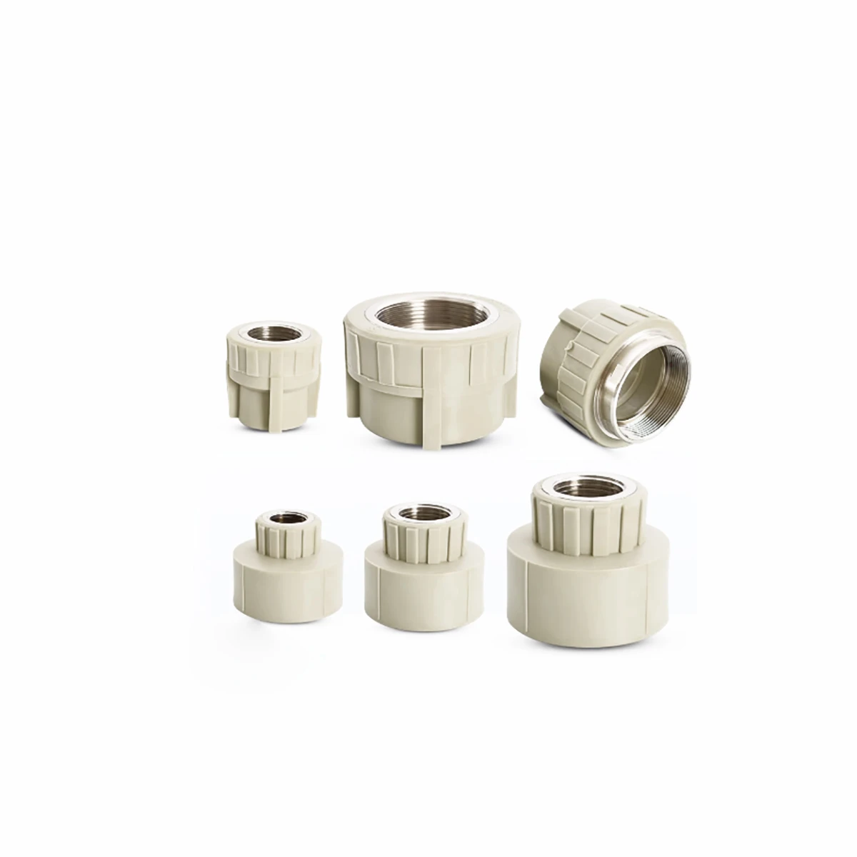 Grey PPR 20/25/32/40/50/63/75 Joint Brass Inner Thread Direct Pipe Fitting