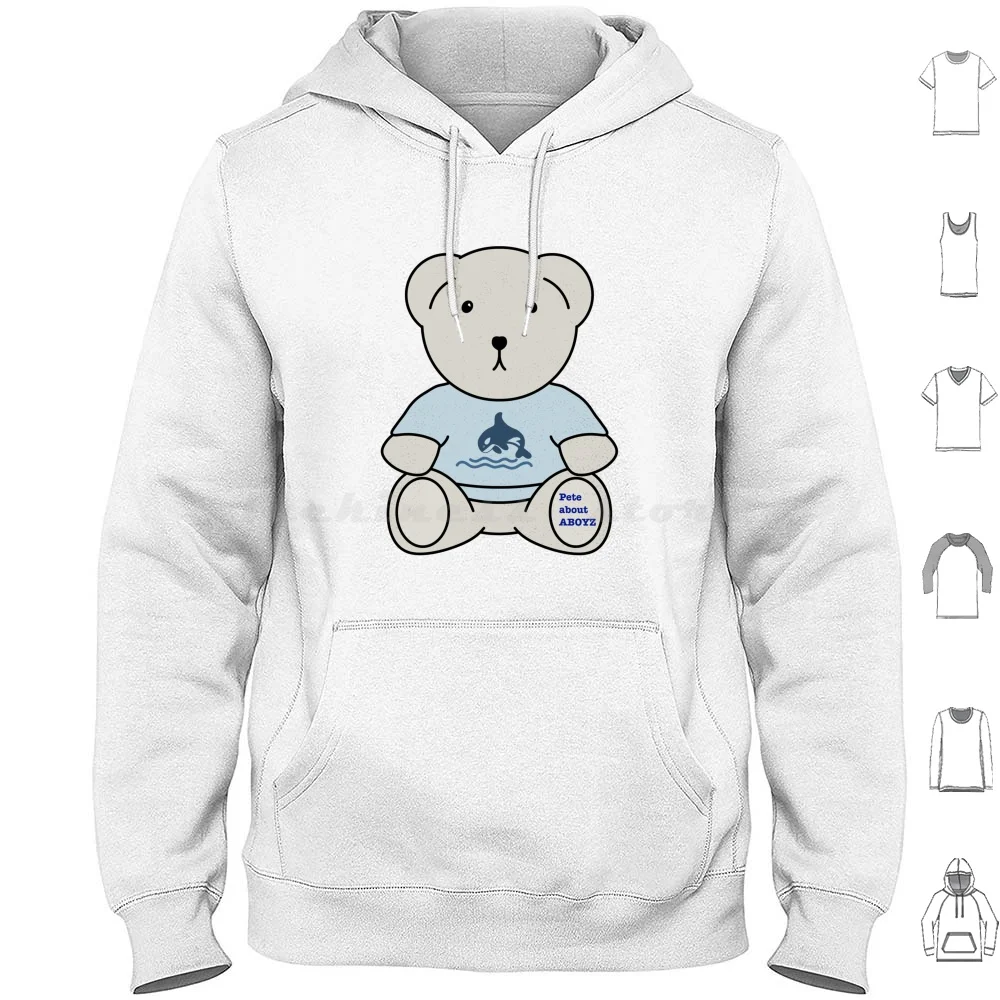 Dark Blue Kiss-Pete About Aboyz Teddy Bear Hoodie cotton Long Sleeve Bl Boys Love Thai Thai Drama Kawaii Cute Boy Love