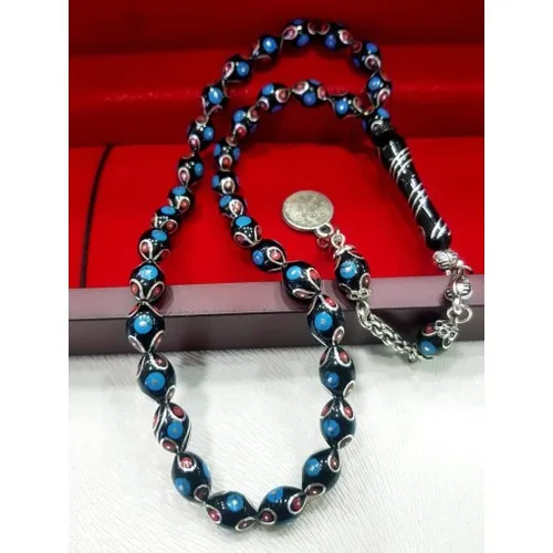 Strongart Oltu Steen Rood Blauw Zilver Verwerking Tespih