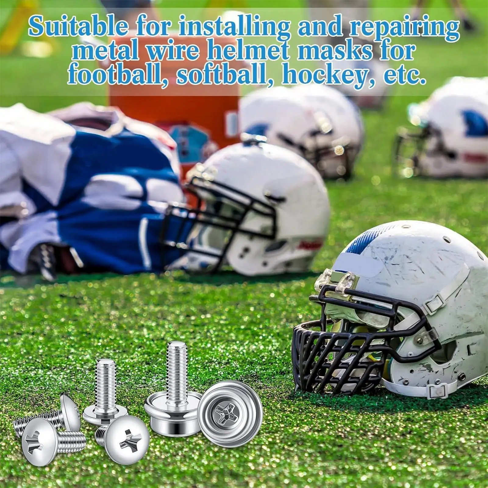 كرة القدم خوذة إصلاح مسامير عدة مقاومة للصدأ 10 مللي متر الفولاذ المقاوم للصدأ خوذة إصلاح مسامير للبيسبول الكرة اللينة الشباب الفتيات