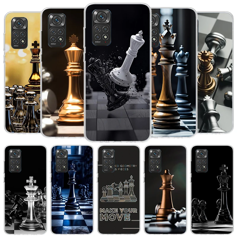 Competitive Chess Game Cover Phone Case For Xiaomi Redmi Note 13 12 11 10 Pro Plus 12S 11S 11T 11E 10S 9 9S 8 8T 7 Soft Fundas S