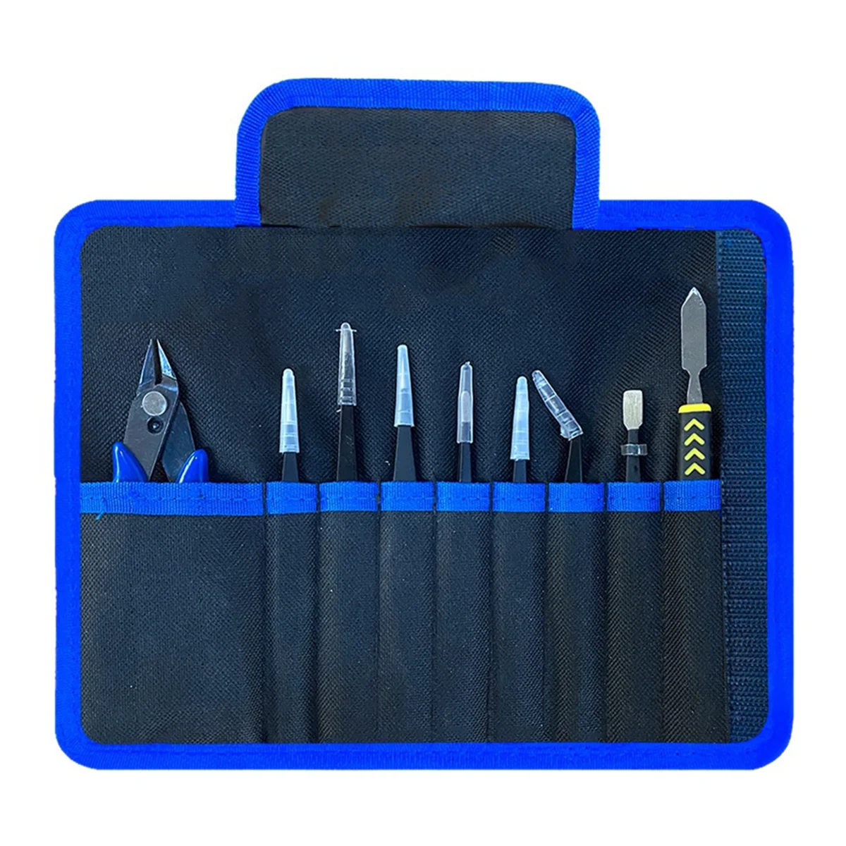 CYL-9PCS/Set Tweezers Electronic Diagonal Pliers Set Crowbar Stick Bag False Eyelash Extension Clip Pliers Eyebrow Tweezers