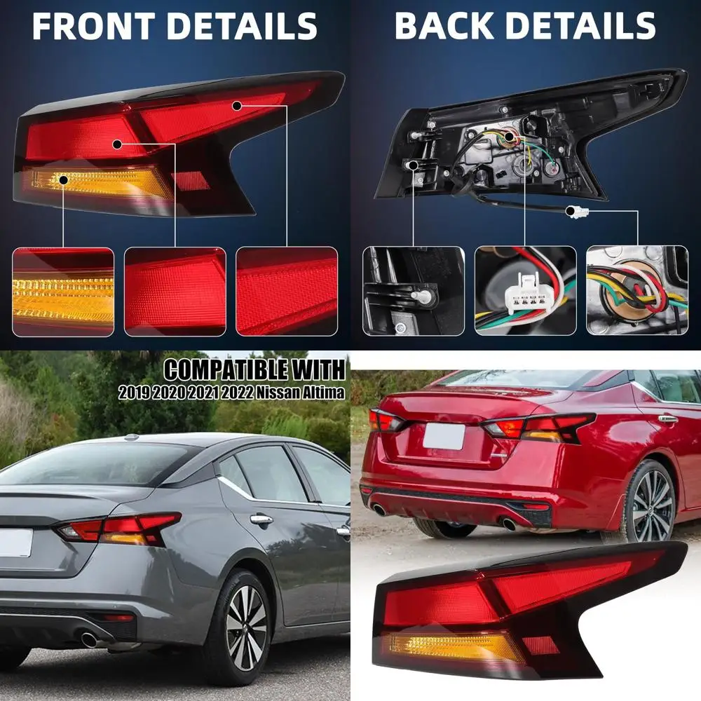 

2019-2022 Nissan Altima Right Side Tail Light Assembly with Brake Lamp Bulbs