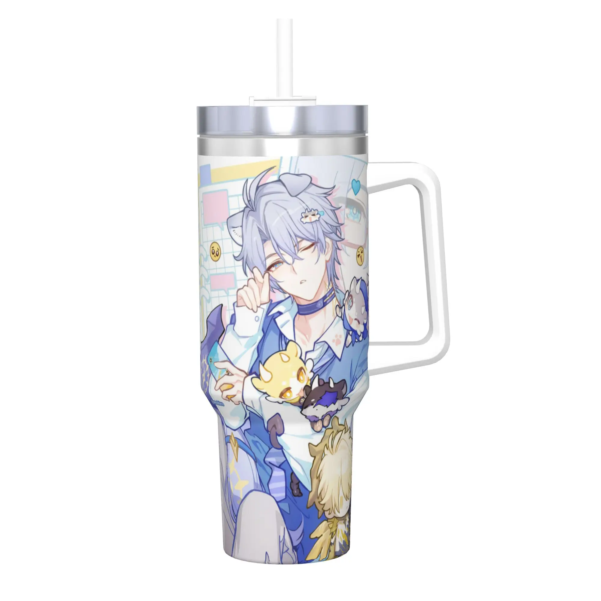 Honkai Star Rail Tumbler With Straw  Stainless Steel Tumblers Mug Double Wall Vacuum Insulated for Cold Or Hot 40oz