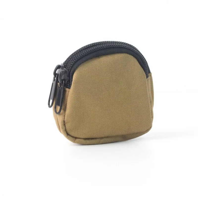 Nylon Double Zipper Pocket Coin Purse Men Tactical Molle Pouch Outdoor Hunting Small Card Holder Keys Storage Belt Waist Bag