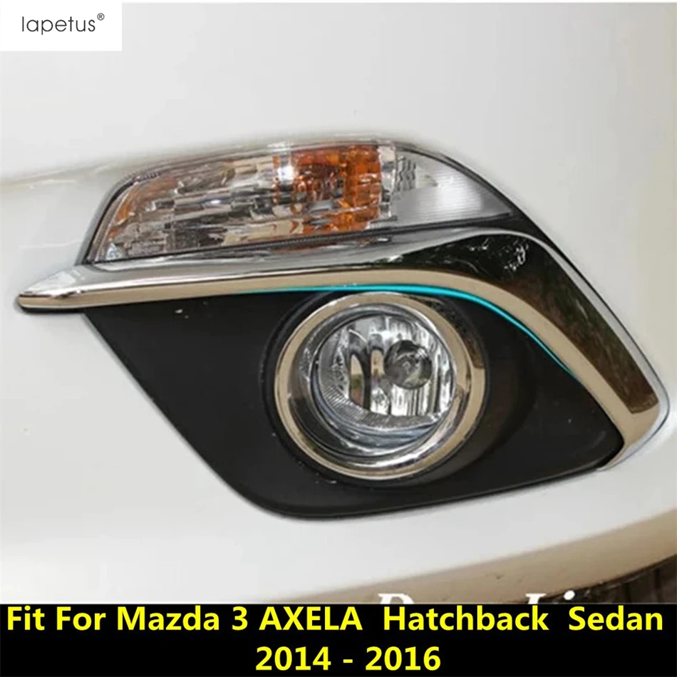 

Car Front Fog Light Lamp Eyelid Eyebrow Strip Cover Trim For Mazda 3 AXELA Hatchback Sedan 2014 2015 2016 ABS Chrome Accessories