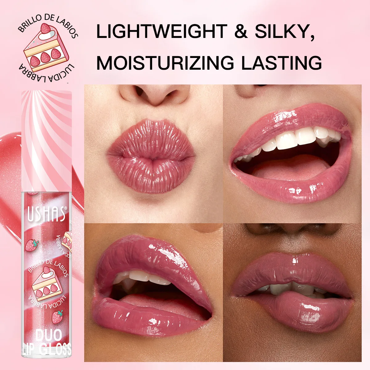 栄養エッセンスベースのデュアルテクスチャマット仕上げ、鮮やかで潤いのある唇のための長持ちするリップカラー、保湿リップスティック