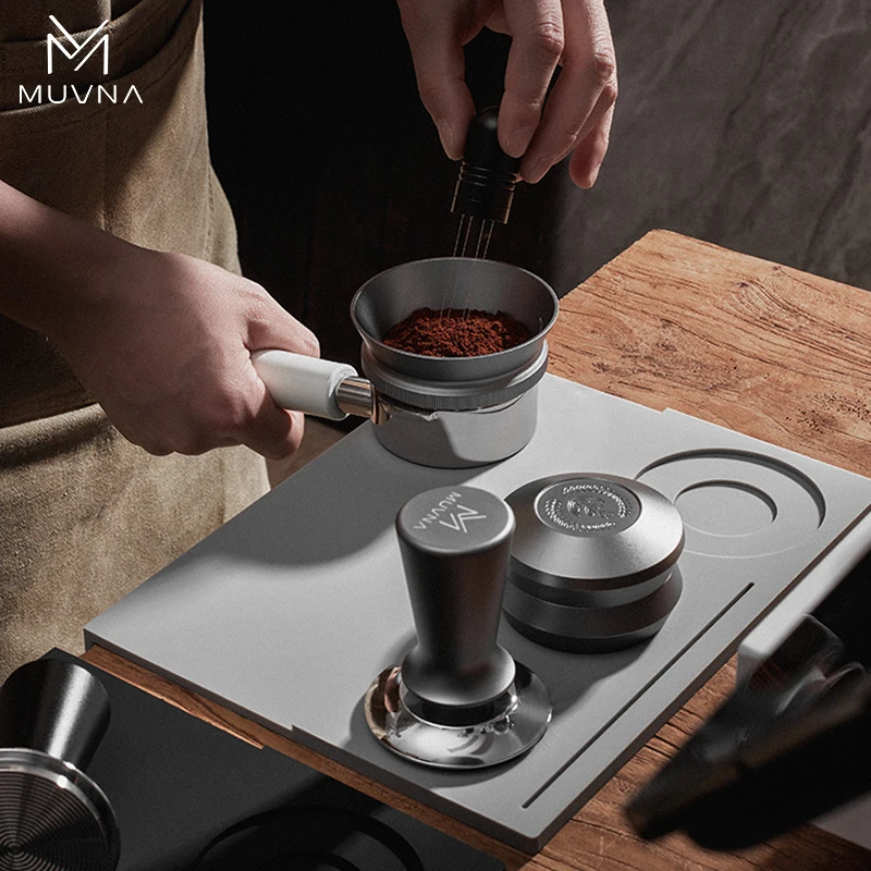 MUVNA - Tapete de Silicona Profesional para Barista, Antideslizante, para Espresso, Accesorios para Café, Compatible con Portafiltros de 51/53/58 mm