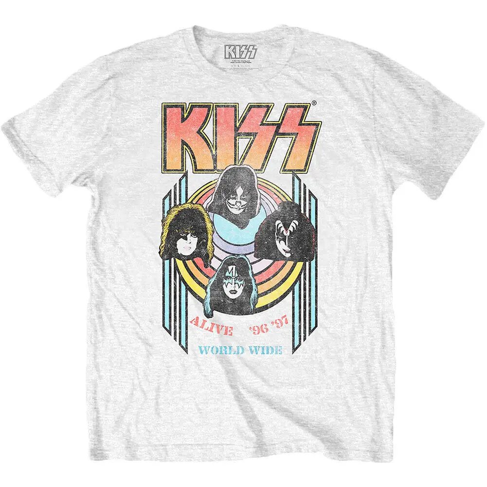 Men's KISS World Wide Slim Fit T-shirt X-Large White