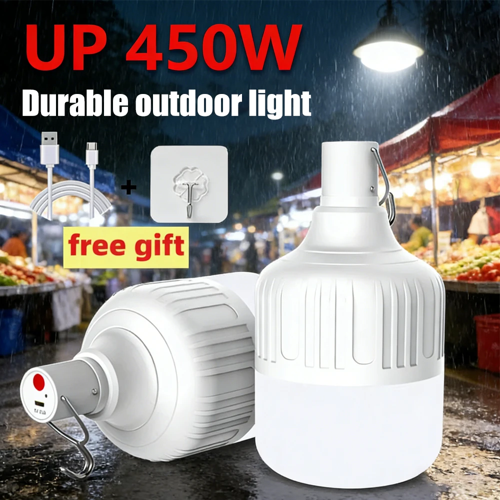 

Portable Outdoor BBQ Camping Lights USB Rechargeable lamp LED Emergency Bulb Hook High Power Tents Lantern Night Lights Bulb