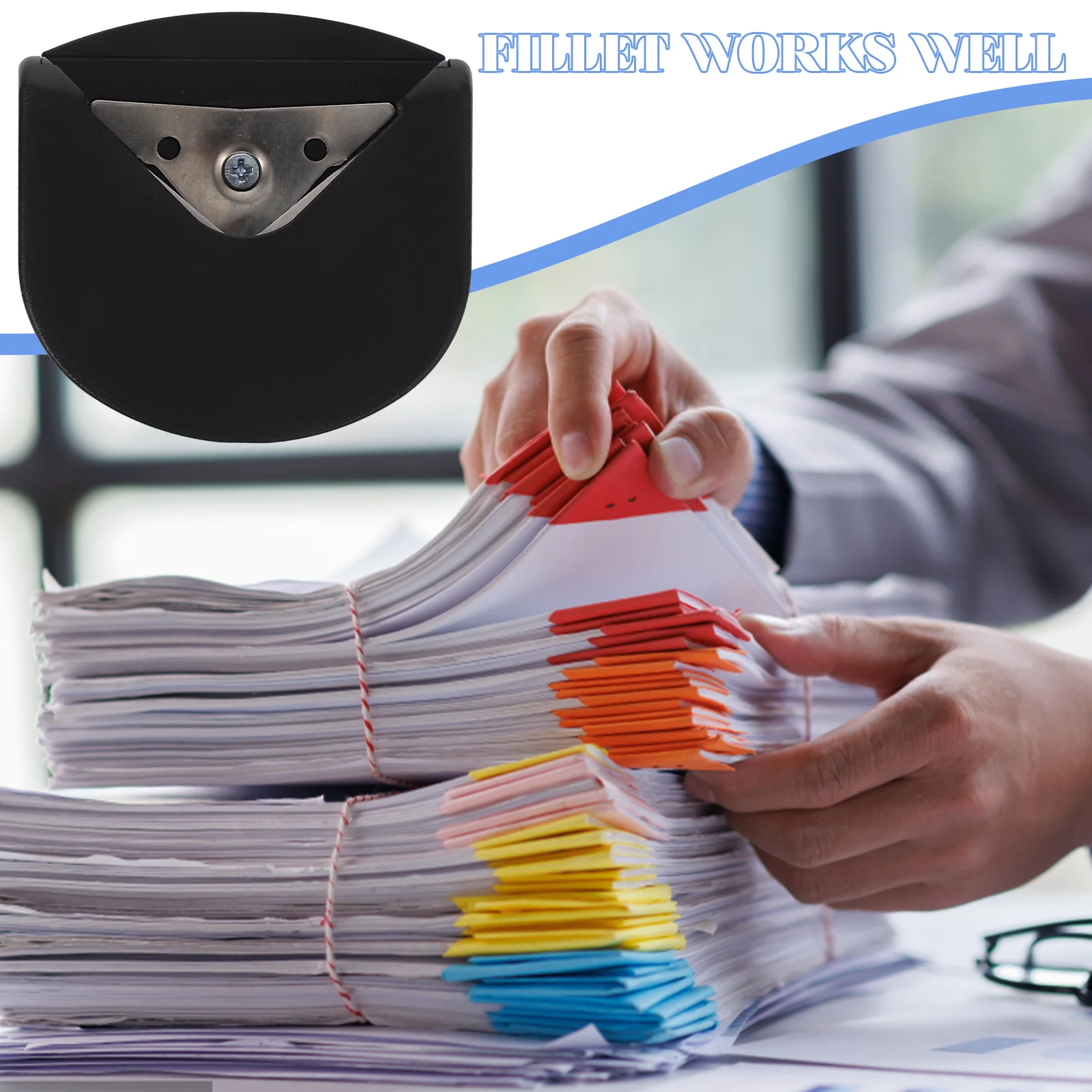 

2pcs Cutter Round Punch For Diy Crafts Paper Trimming Tool Stainless Steel Smooth Practical Corner Rounder Office