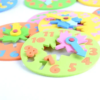 1pc 3-6 jaar oud kids diy eva klok leren educatie speelgoed leuk puzzel spel voor kinderen baby speelgoed geschenken willekeurig