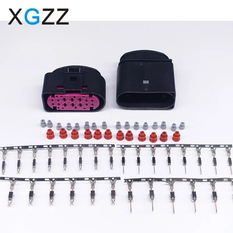 XG7145A-1.5/3.5-21/11 14 Pin 1.5mm 3.5mm Female Waterproof Auto Connector Use For Aodi BMW VW Automobile 1J0973737