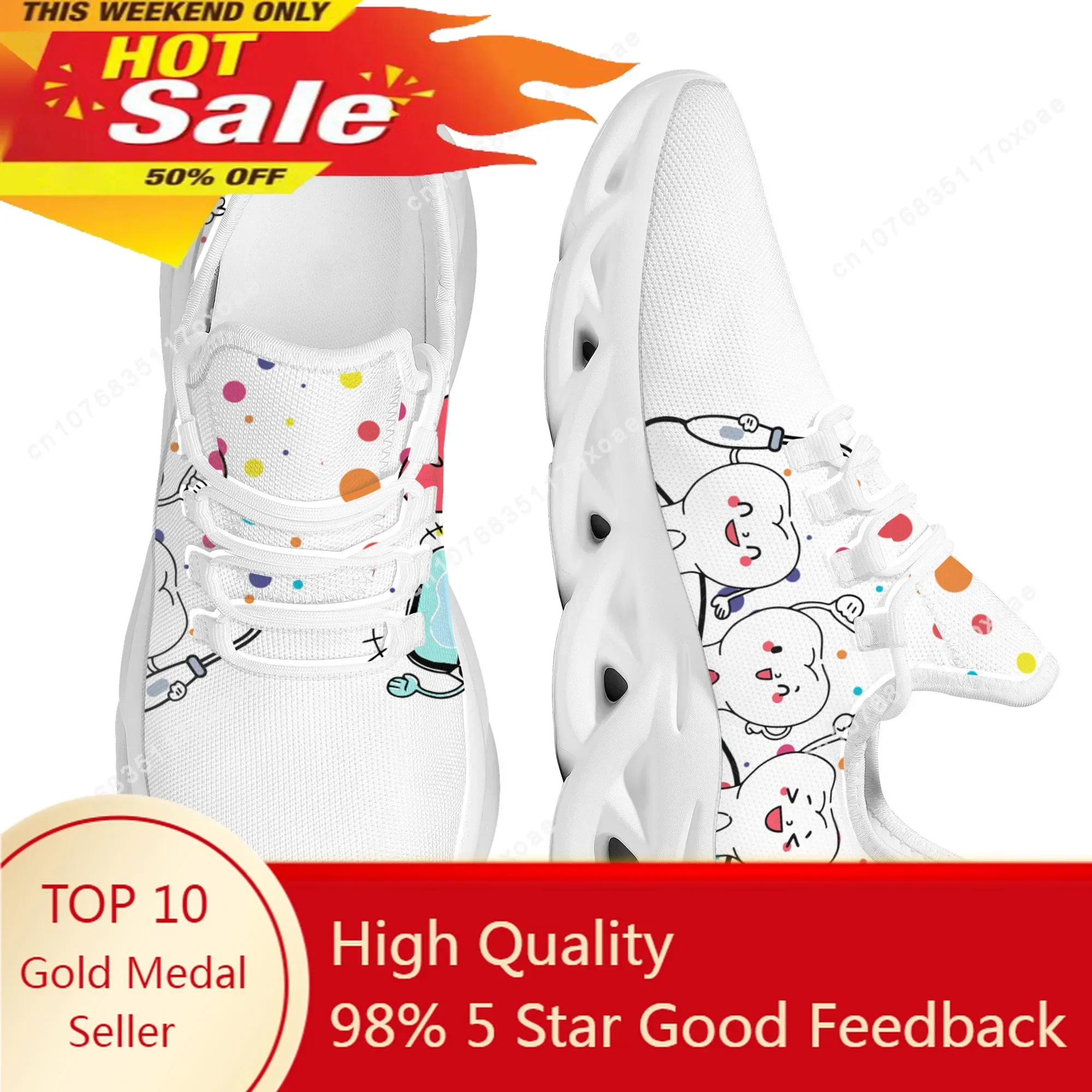 

New Trend Women Flats Cartoon Dentist Tooth Pattern Casual Shoes Breathable Mesh Female Sneakers Zapatos Mujer 2022