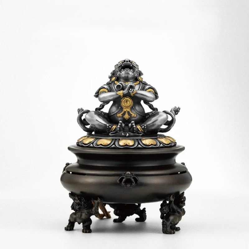 

Able to eat empty mother. Incense burner ornament Artwork National Style Tibetan Heritage Series Bronze 925 Silver 24K Gold