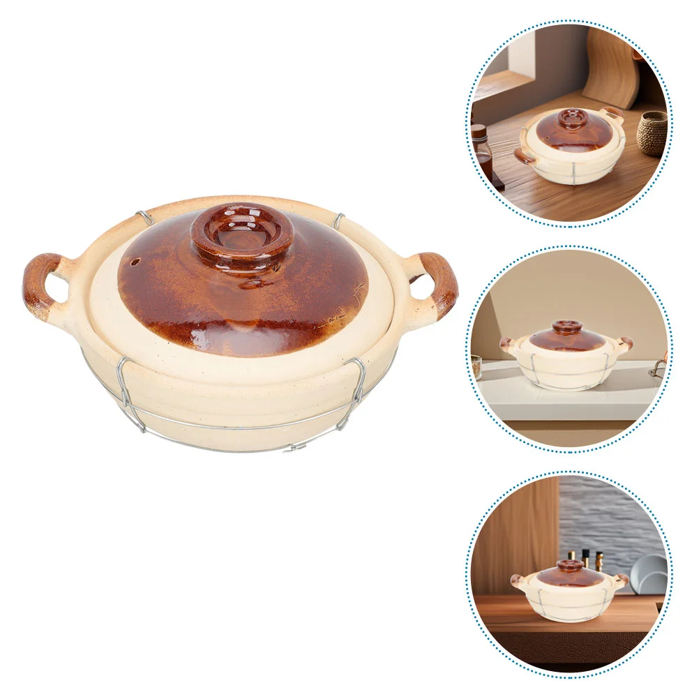 2 Pcs Claypot Rice Casserole Earthen Cookware Ceramics Dishes for Oven Iron Japanese