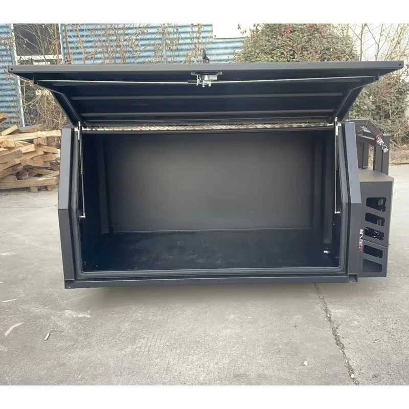 1800Mm Aluminium Toolbox Ute Truck Trailer Lock Storage Ute Canopy with Ladder Spare Wheel Rack Jerry Can Rack