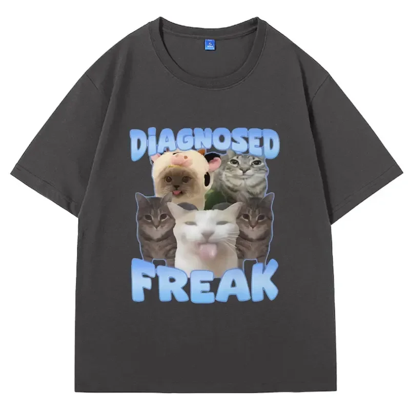 Fashion trend Freak Funny Watermelon Cat Meme Printed Harajuku T-shirt Women Streetwear Fashion leisure T Shirts Clothing