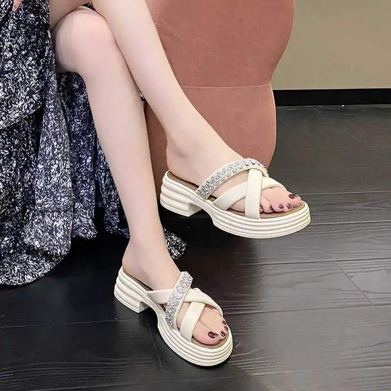 

Breathable Ventilation Flat Slipper Flat Boot Shoes Women's White Sandal Sneakers Sports Basctt Shuse Best-selling