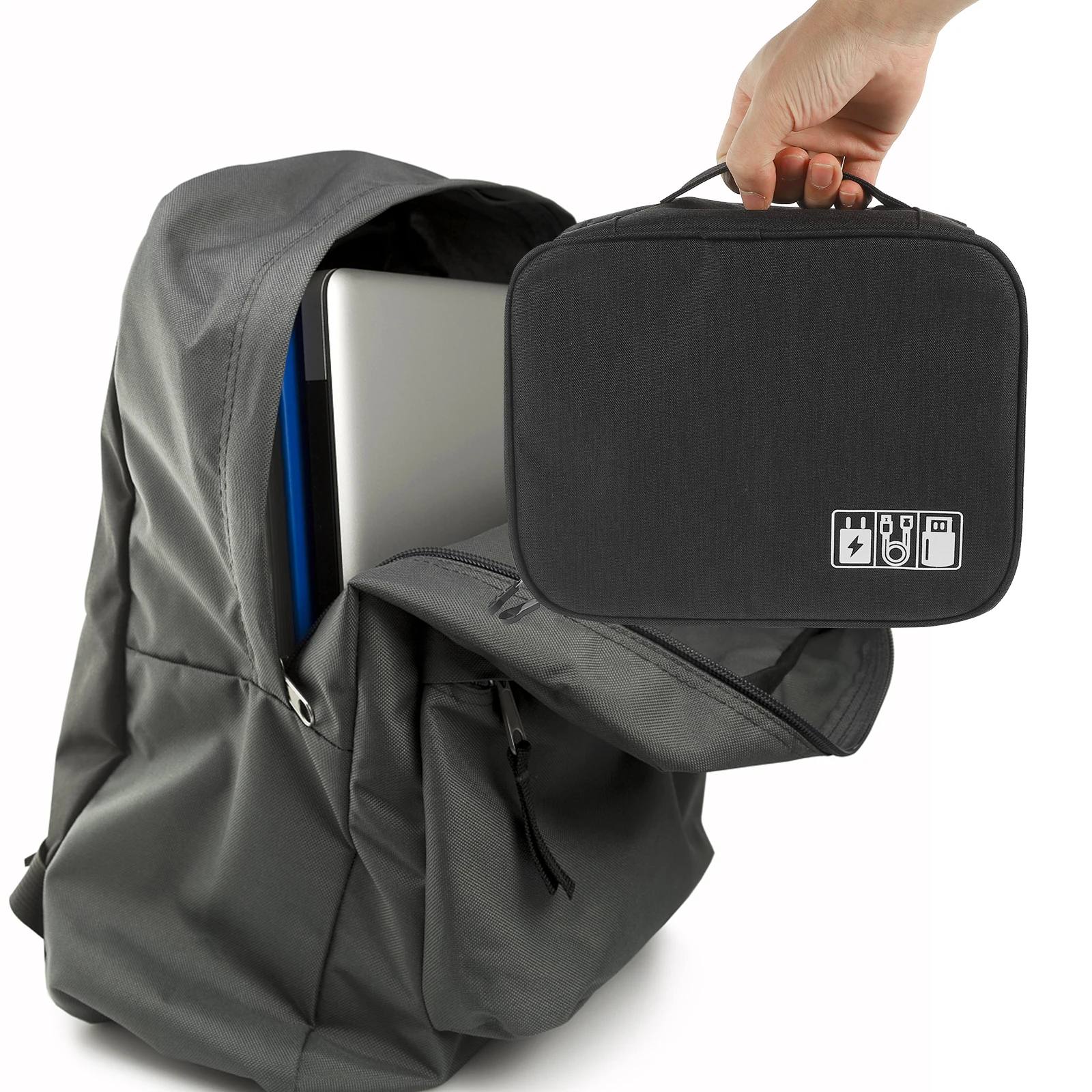 

Digital Storage Bag for Data Cable Carrying Case Travel Pouch Electronics Organizer